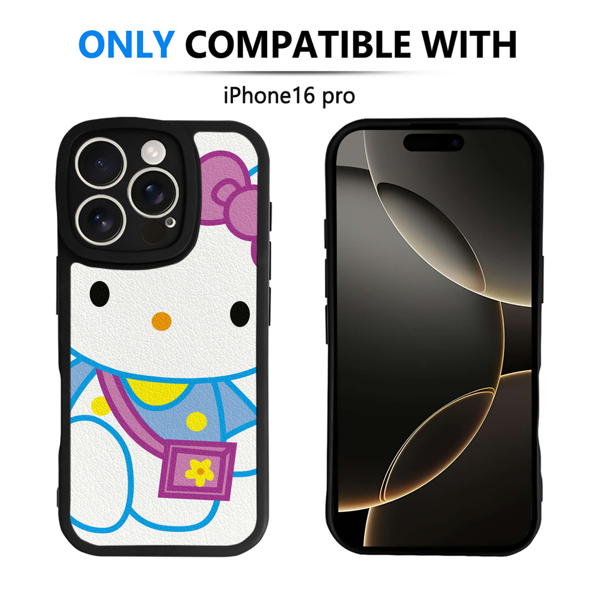 （画像用） Hello Kitty ハローキティ 【iPhone 16シリーズ対応】シリコンスマホケース（レザー調） 材質：シリコン